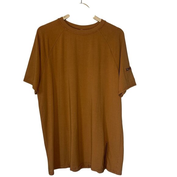 Free People Movement Hot Shot Oversized Tunic Tee Womens Size XS Slouchy Camel - Picture 5 of 12